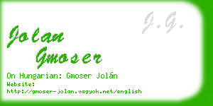 jolan gmoser business card